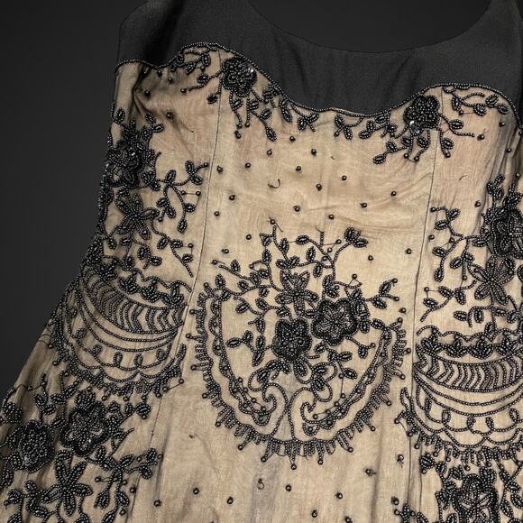 Vie By Victoria Royal Party Dress Black 8 Heavy Beaded Cocktail Vintage - Picture 7 of 13